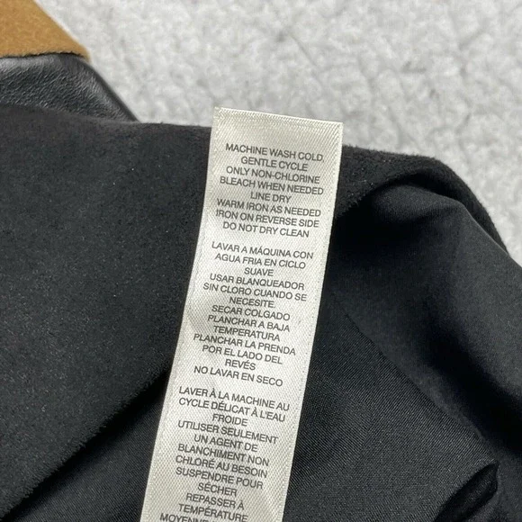 Chicos Dress Womens 1 Petite Medium 8P Black Brown Suede Faux Leather Patchwork - Picture 11 of 14